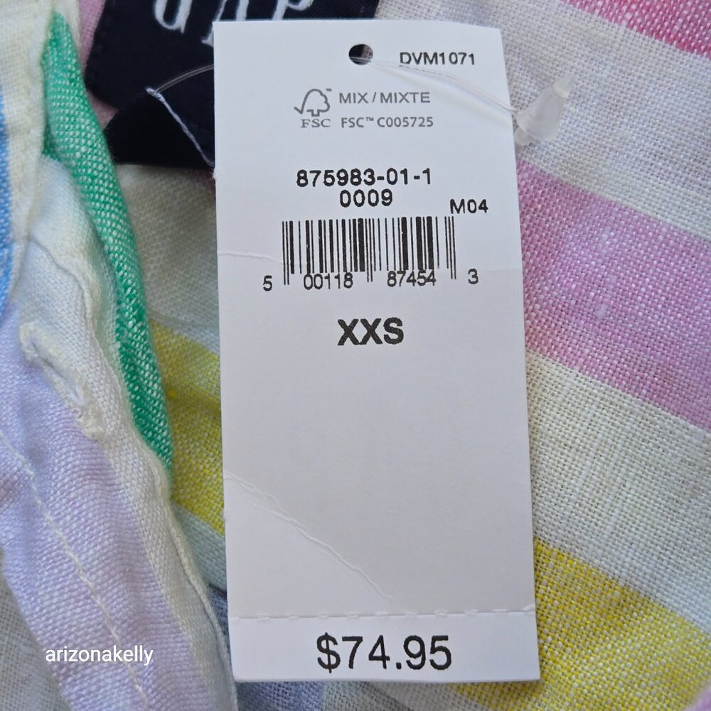 NWT GAP Linen Stripe Boyfriend Shirt - Picture 4 of 7